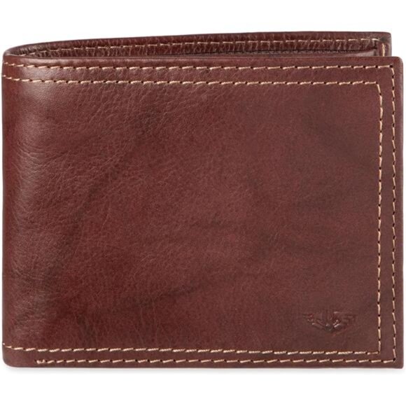 Men's Extra Capacity Bifold Wallet with ID Window and Multiple Card Slots